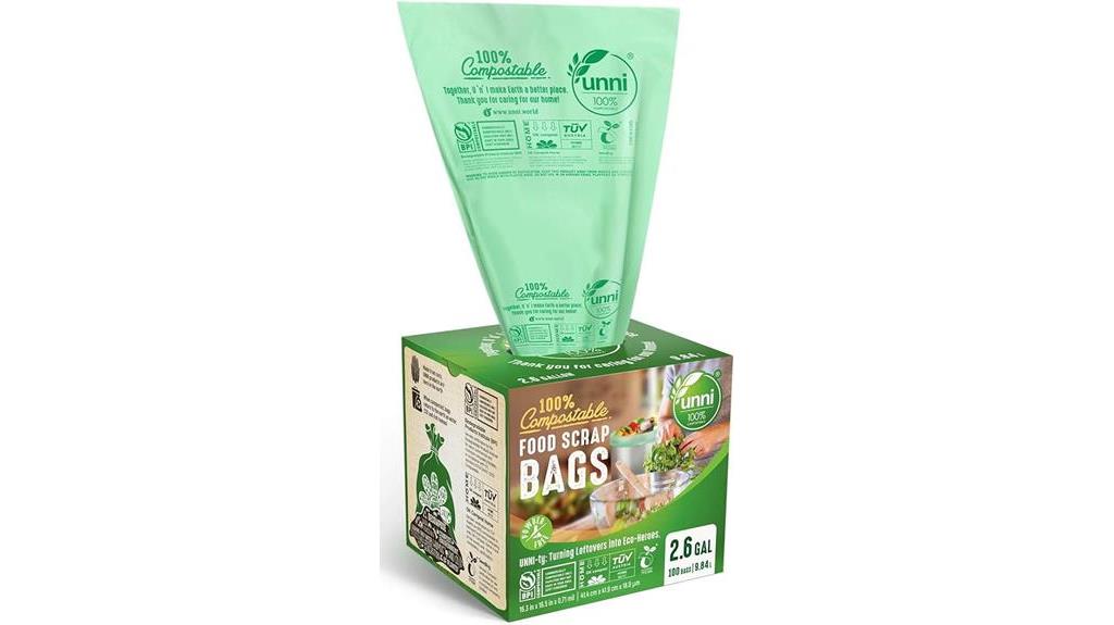 Best biodegradable garbage bags: UNNI Compostable Liner Bags, 2.6 Gallon (100 Count)