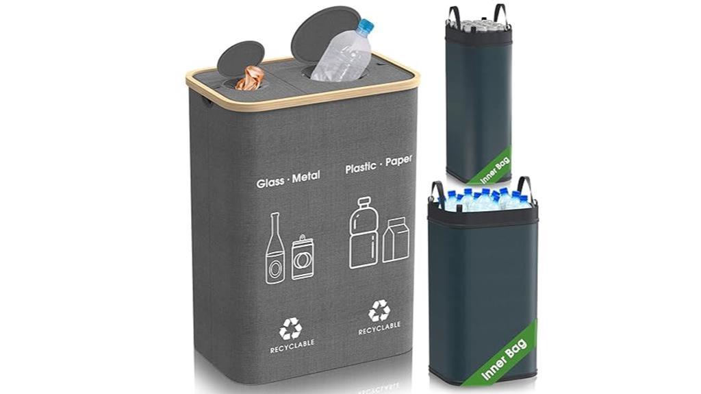 Best Indoor Recycling Bins: Nusogon Recycling Bin | Large Capacity 33 Gallon with Lid