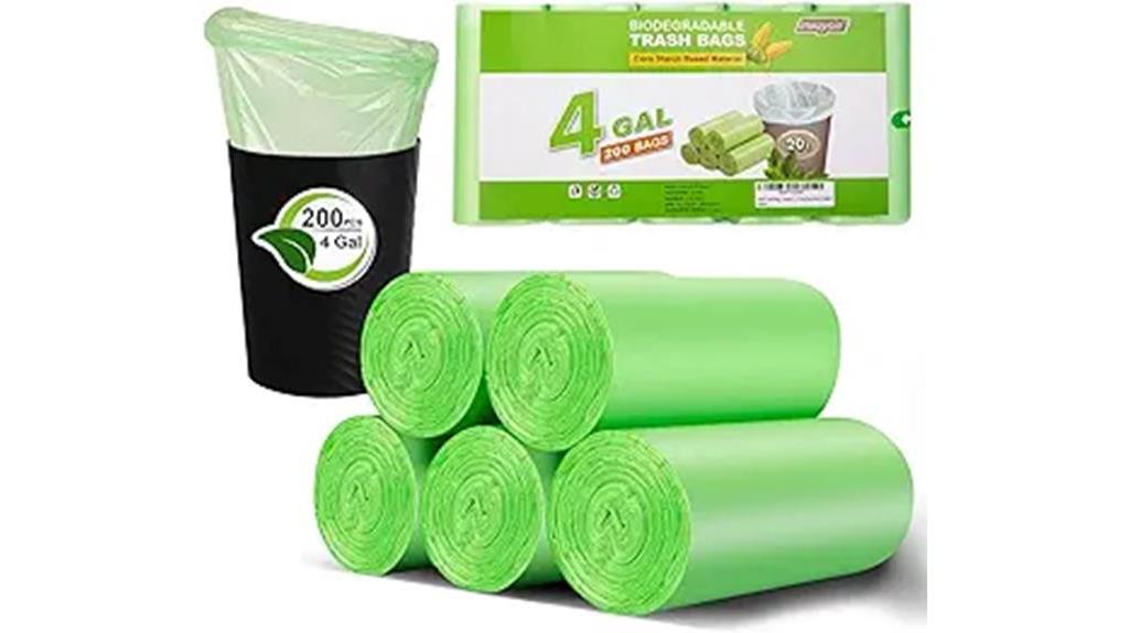 Best Biodegradable Garbage Bags: Inwaysin Small Trash Bags 4-6 Gallon (200 Count)
