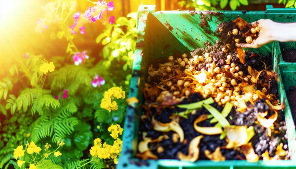 chickpeas in compost bin