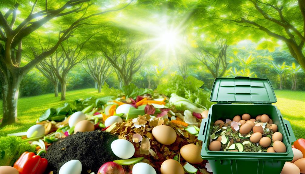 composting whole eggs safely