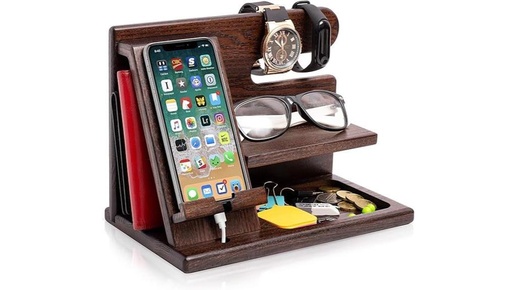 Best Eco-Friendly Father's Day Gifts: TESLYAR Wood Multifunctional Organizer