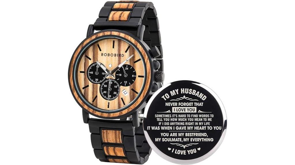 Best Eco-Friendly Father's Day Gifts: BOBO BIRD Mens Personalized Engraved Wooden Watch