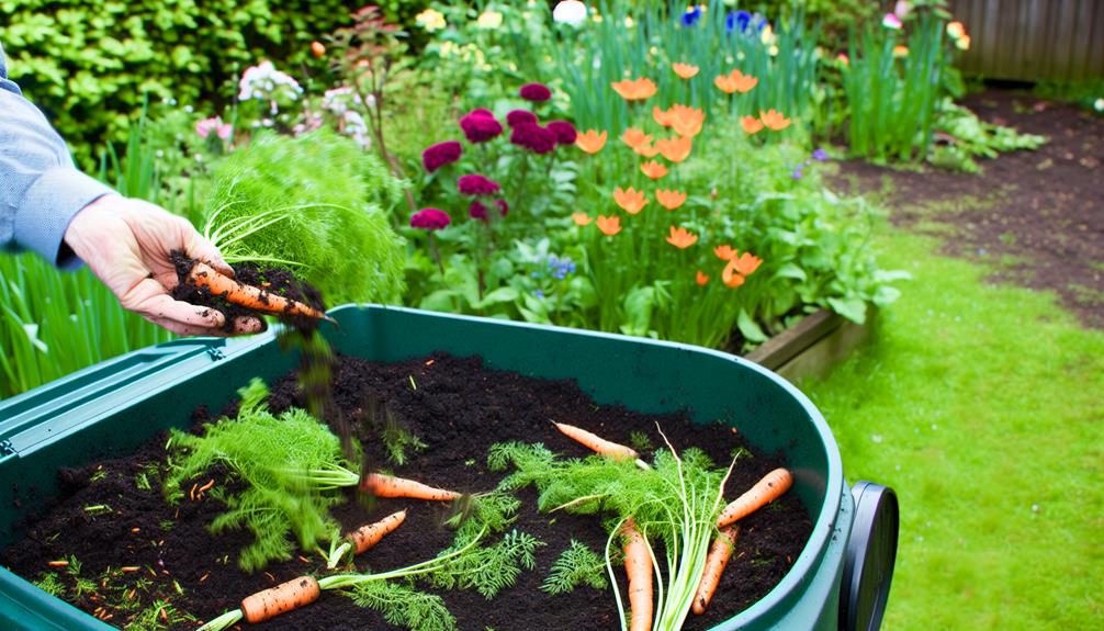 sustainable gardening with vegetables for compost carrot