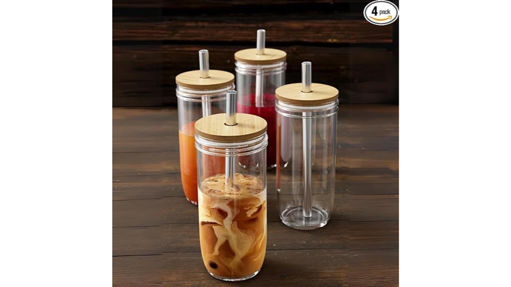 Best Eco-Friendly Father's Day Gifts: Eco-Friendly Mason Jar Cups with Lids and Straws