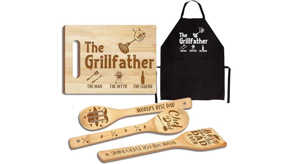 Best Eco-Friendly Father's Day Gifts: Wooden Cutting Board Utensils Set, Dad Gifts