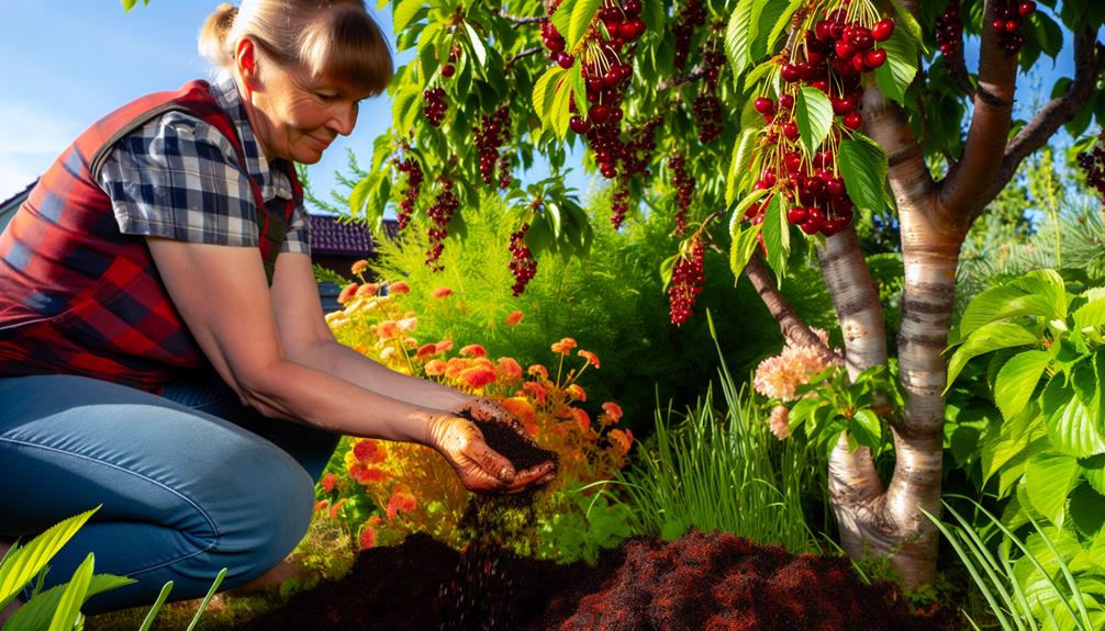gardening with cherry compost