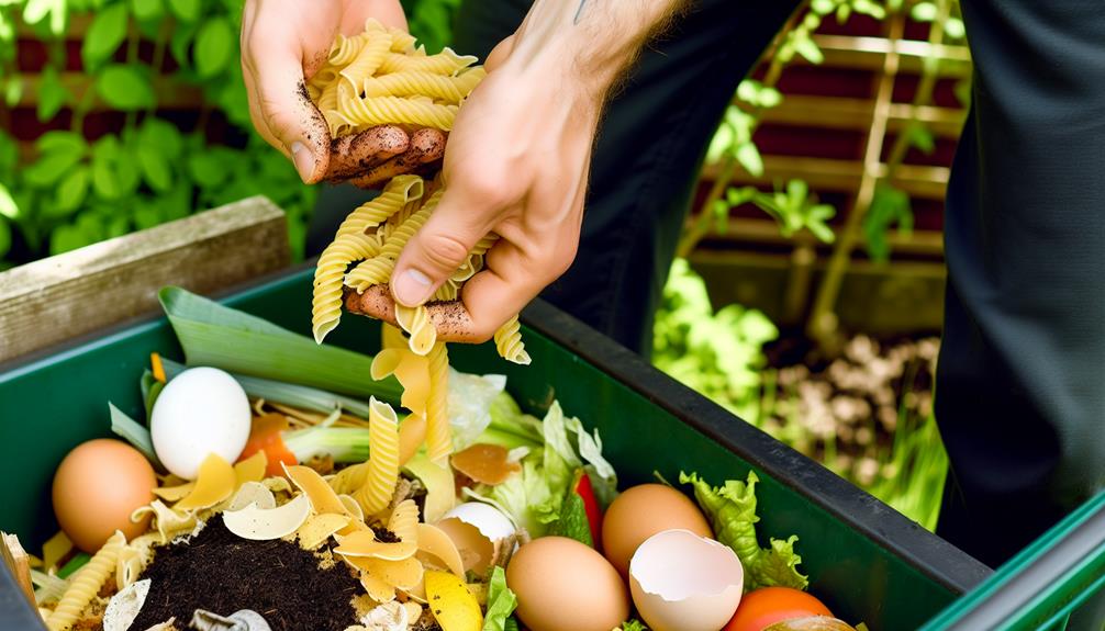 composting with leftover pasta