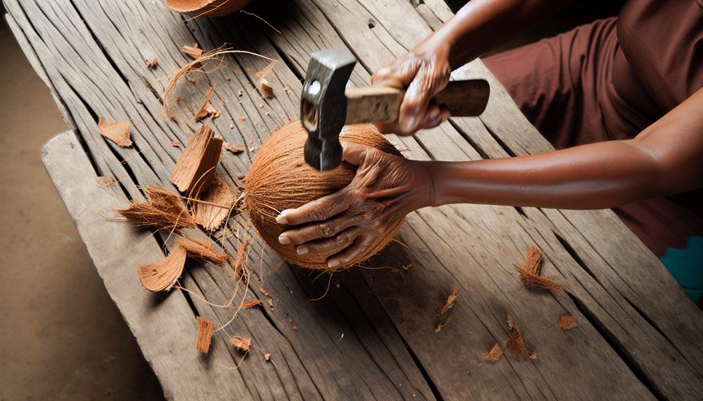 coconut shell decomposition process