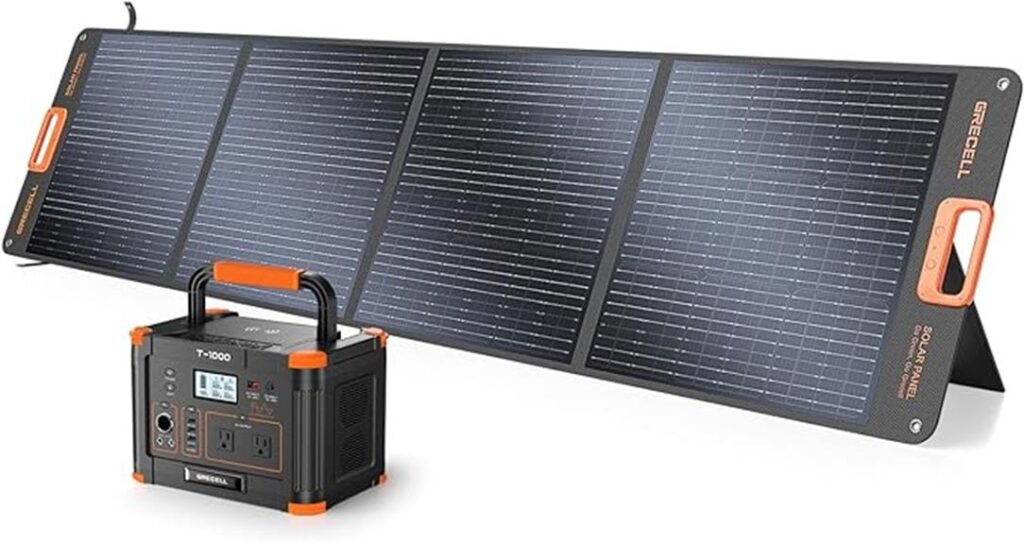 Best Solar Generator: GRECELL 1000W Portable Solar Generator with 200W Solar Panel