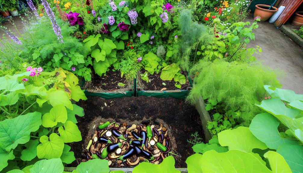 Aubergine Compost in Garden