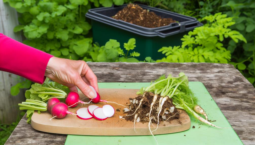 radishes for composting prep