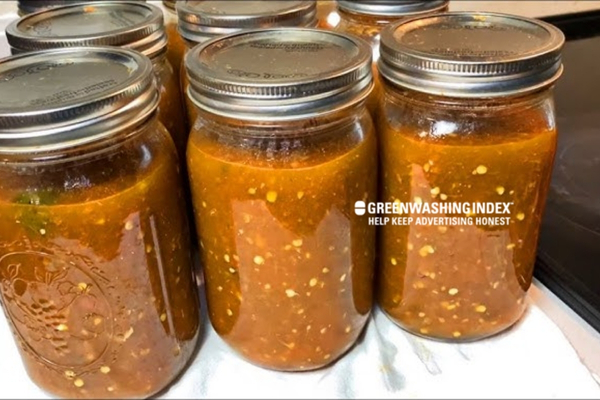 Homemade Salsa or Preserves in Glass Jars