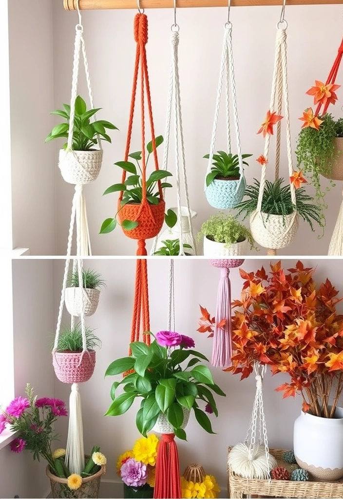 Seasonal Crochet Plant Hangers