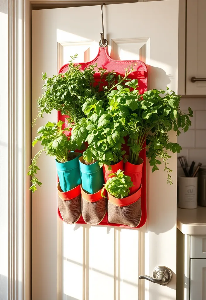 10 Vertical Vegetable Garden Hacks That Will Transform Your Small Space! - Use a Shoe Organizer for Herbs