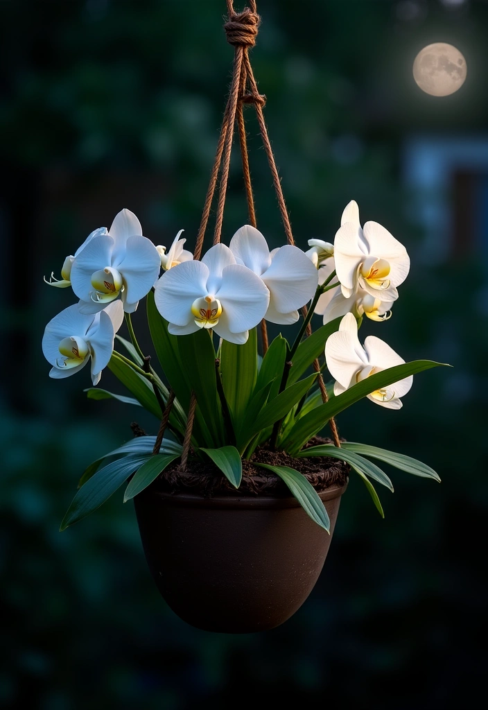 12 Best Plants for a Moonlight Garden Glow - 12. White Evening Orchid (Dendrobium nobile)