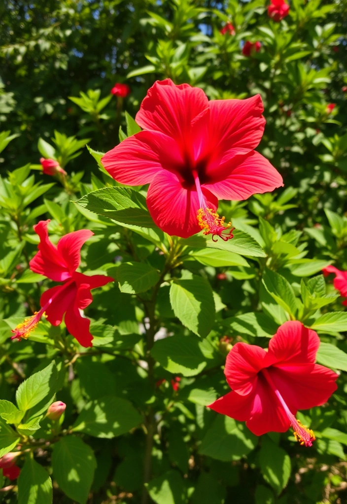 18 Aesthetic Tea Garden Plants That Will Brighten Up Your Outdoor Space! - 5. Hibiscus (Hibiscus sabdariffa)