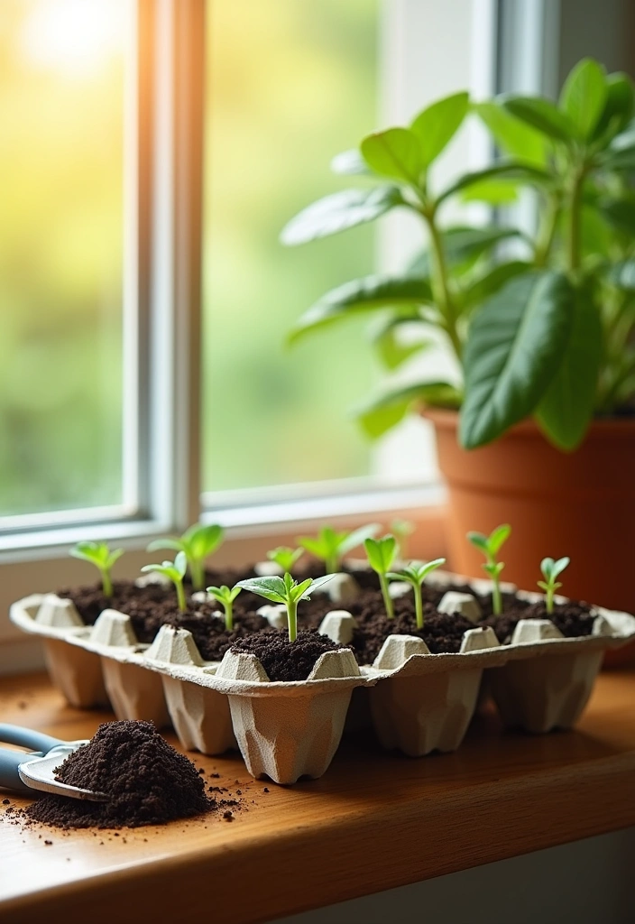 15 Ways to Use Recycled Materials in Your Garden - 15. Creative Seed Starters from Egg Cartons