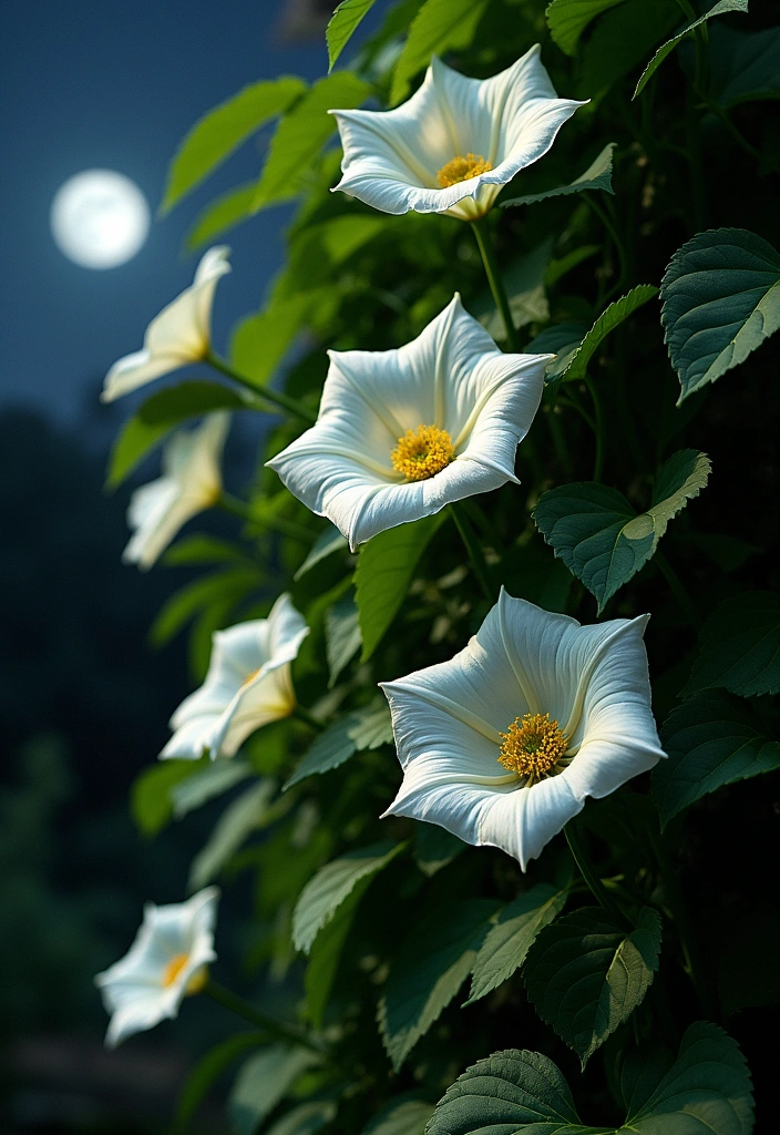 12 Best Plants for a Moonlight Garden Glow - 2. Moonflower (Ipomoea alba)