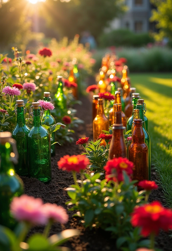 15 Ways to Use Recycled Materials in Your Garden - 2. Garden Edging with Recycled Bottles