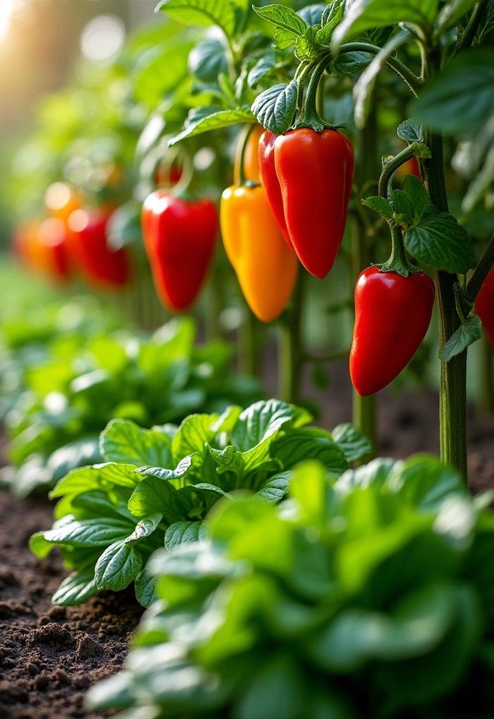 16 Ways to Use Companion Planting Effectively - 7. Peppers and Spinach: A Shade-Loving Duo