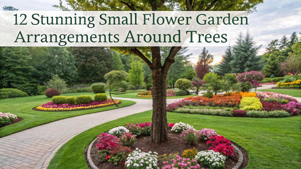 Stunning Small Flower Garden Arrangements Around Trees