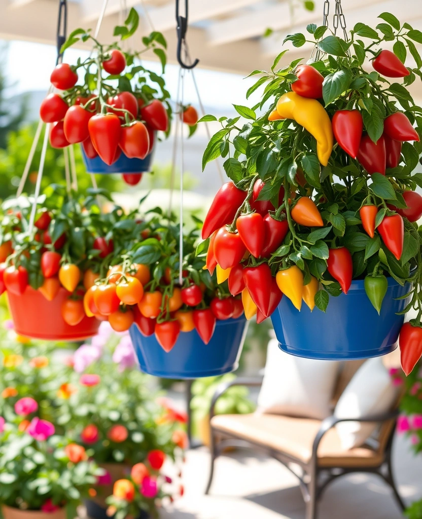 10 Vertical Vegetable Garden Hacks That Will Transform Your Small Space! - Use Hanging Baskets