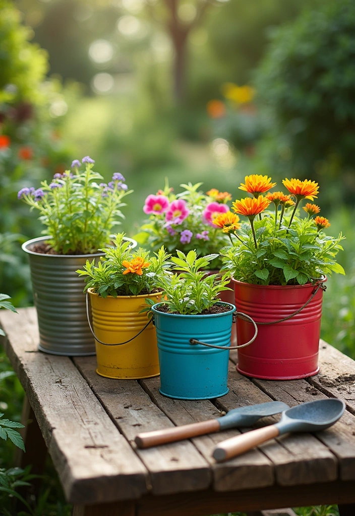 11 Low-Cost Garden Ideas for Beginners - 1. Upcycled Planters