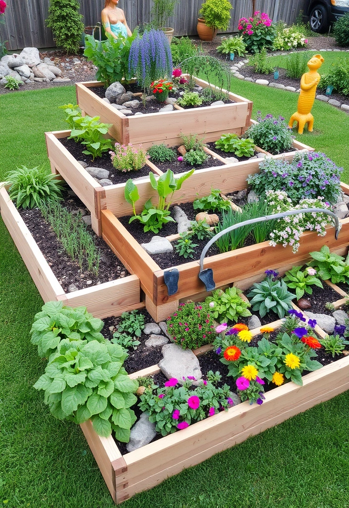 15 Stunning Raised Bed Garden Layouts That Will Transform Your Backyard! -  Tiered Garden Design