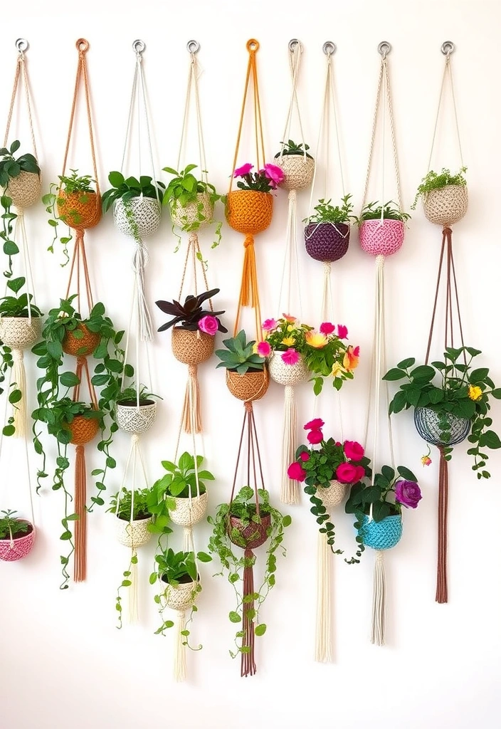 Artistic Crochet Plant Hanger Wall