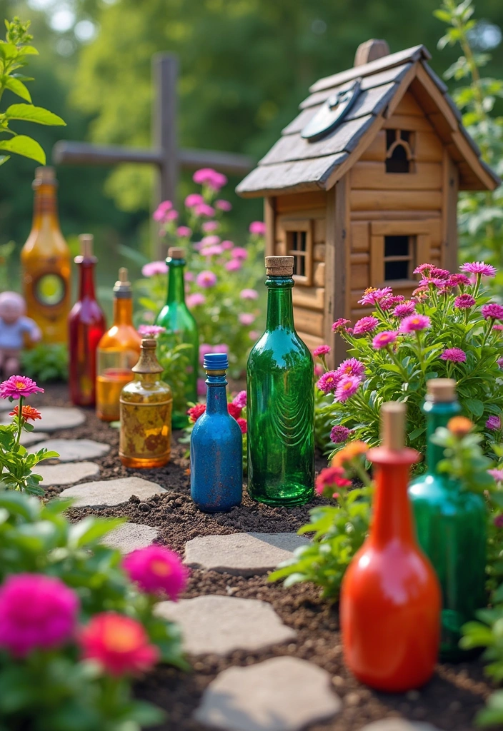 11 Low-Cost Garden Ideas for Beginners - 11. Garden Art from Recycled Materials