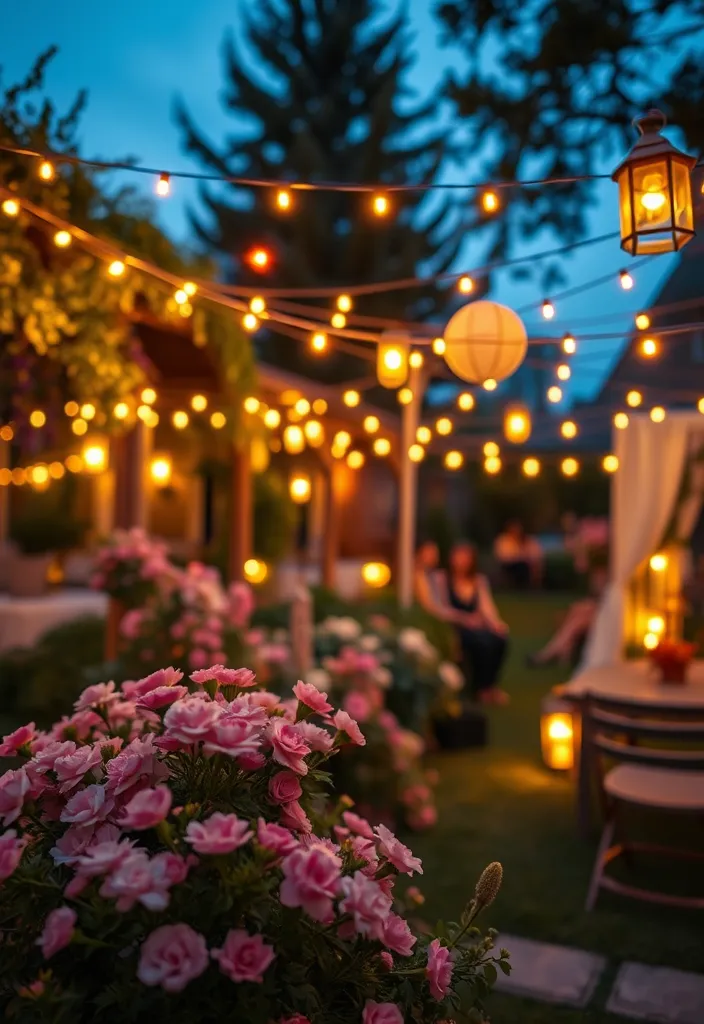 15 Cute Garden Aesthetic Ideas to Transform Your Space - 11. Soft Lighting Accents