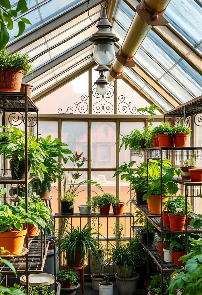 10 Beautiful Greenhouse Shelf Ideas That'll Make Your Plants Shine! - 9. Antique Style Shelving