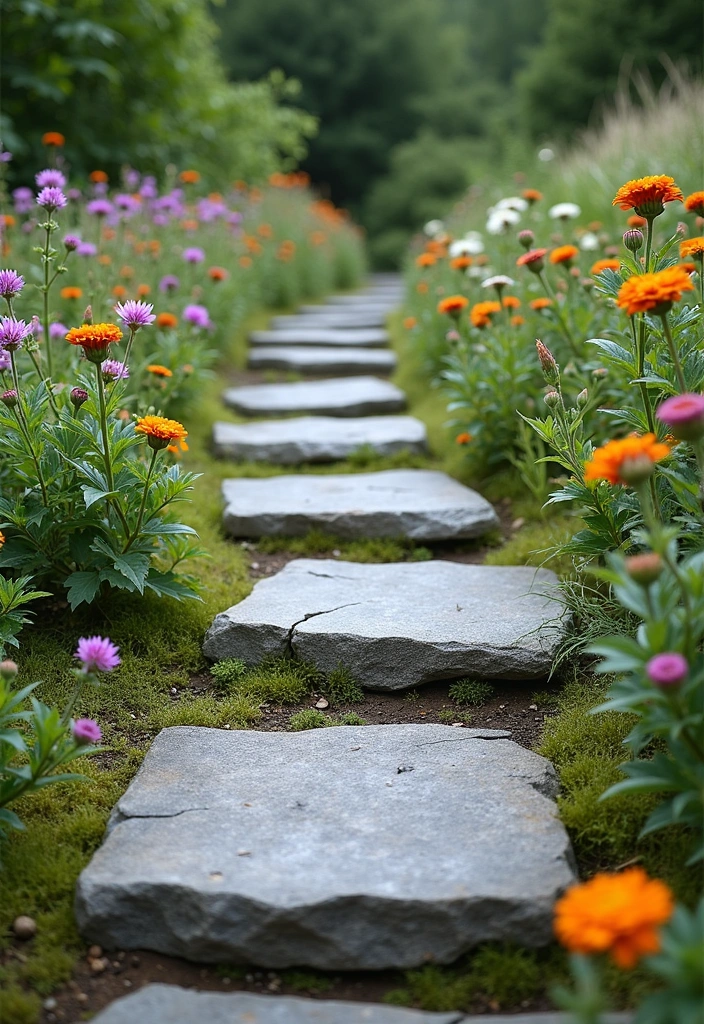 15 Backyard Walkway Ideas to Transform Your Garden - 15. Stone Slab Walkways