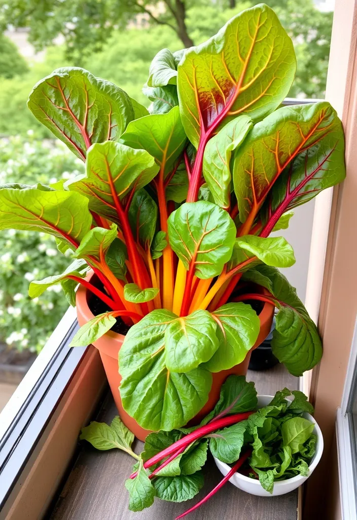 14 Space-Saving Vegetables You Can Grow on Your Balcony  - 12. Swiss Chard