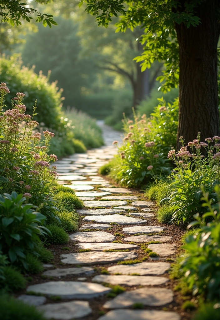 15 Backyard Walkway Ideas to Transform Your Garden - 1. Rustic Stone Pathways