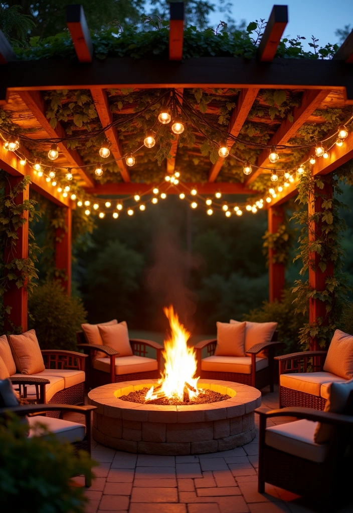 Fire Pit with Pergola