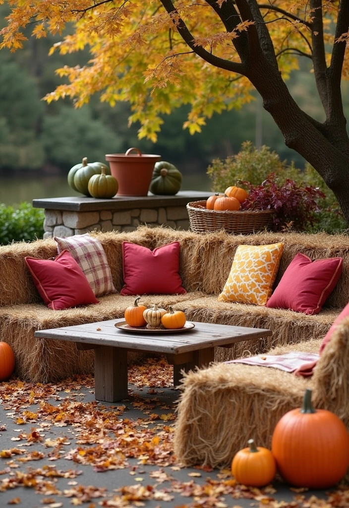 16 Fall Garden Decor Ideas to Inspire - 13. Decorative Hay Bales