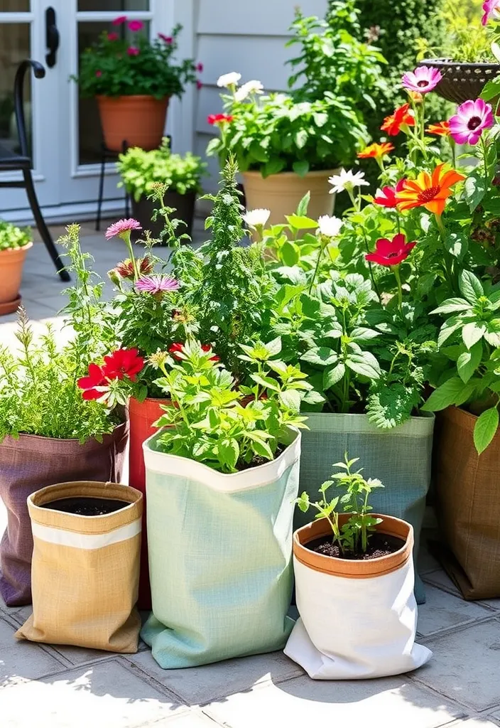 14 DIY Self-Watering Planters That Will Make Your Outdoor Space Thrive! - 12. Fabric Grow Bags