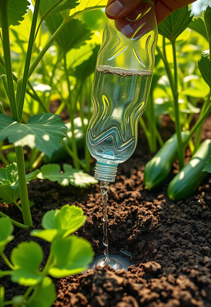 12 Genius DIY Self-Watering Systems for Your Vegetable Garden  - 1. The Classic Bottle Drip System