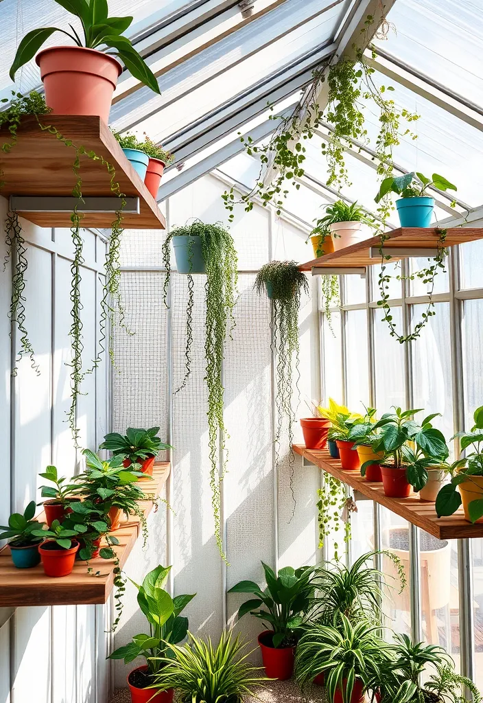 10 Beautiful Greenhouse Shelf Ideas That'll Make Your Plants Shine! - 4. Floating Shelves