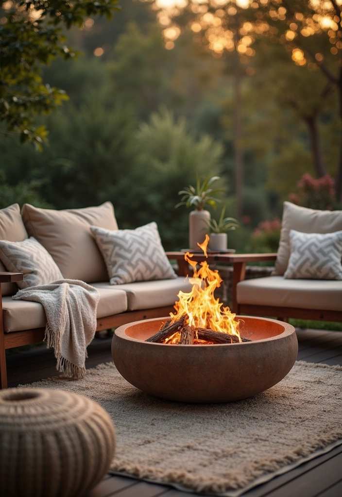 18 Deck Fire Pit Ideas for Cozy Nights - 9. Eco-Friendly Fire Pit