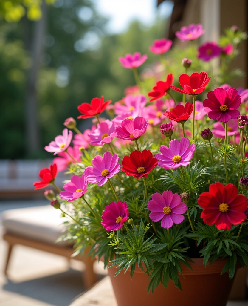 14 Gorgeous Potted Flowers to Transform Your Patio Instantly - 11. Lively Cosmos