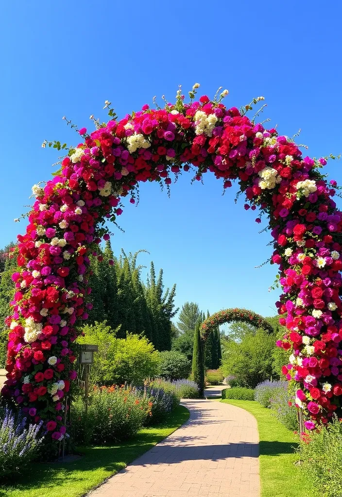 20+ Vertical Flower Gardening Ideas That Maximize Space and Beauty! - 17. Vertical Floral Arch