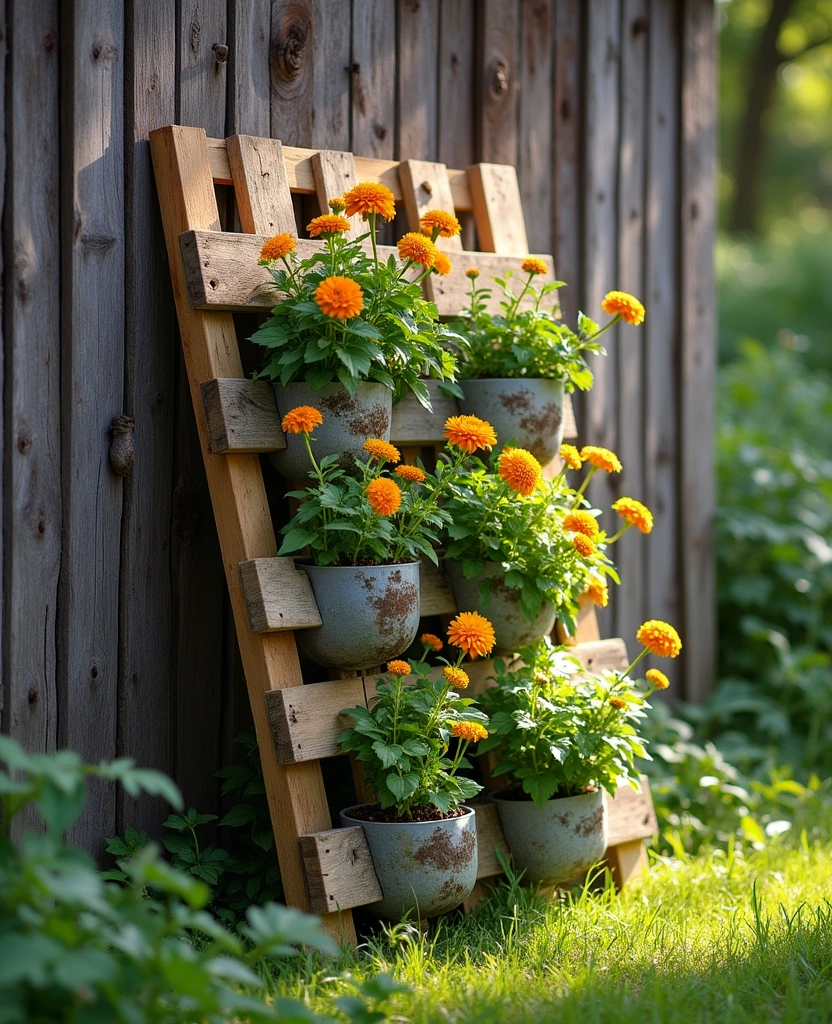 20+ Vertical Flower Gardening Ideas That Maximize Space and Beauty! - 5. Pallet Gardens