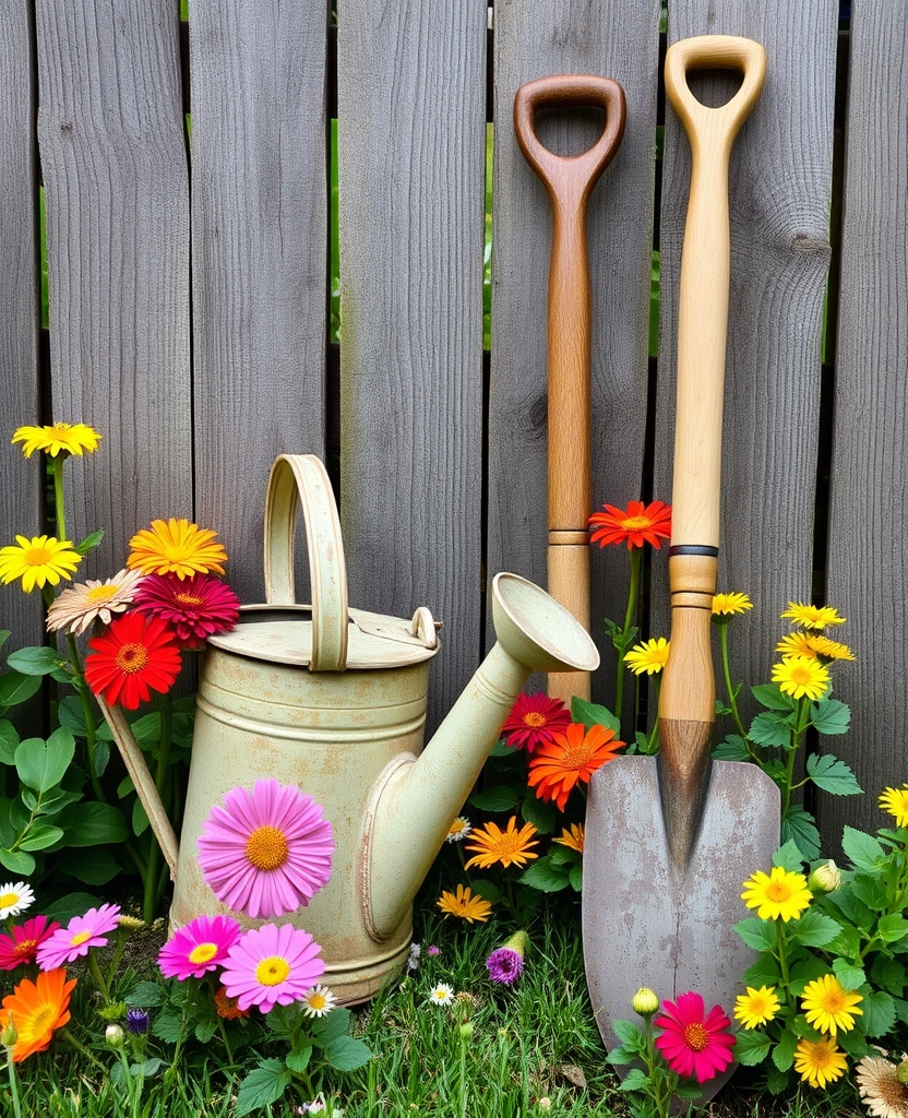 14 Cottage Core Garden Decor Ideas - 7. Vintage Garden Tools