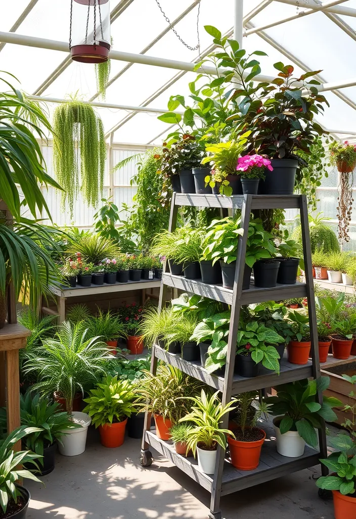 10 Beautiful Greenhouse Shelf Ideas That'll Make Your Plants Shine! - 6. Tiered Plant Stands