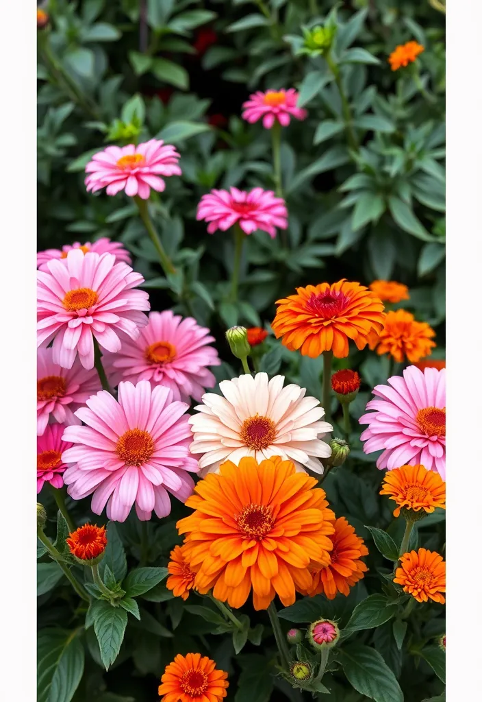 15 Stunning Zinnia and Marigold Garden Combos - 10. Monochromatic Magic