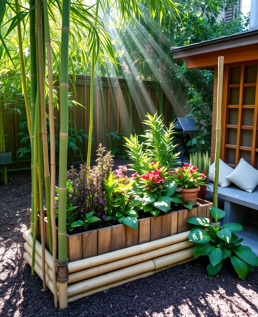 20 Inexpensive Raised Garden Bed Ideas You’ll Wish You Knew Sooner! - 7. Bamboo Borders