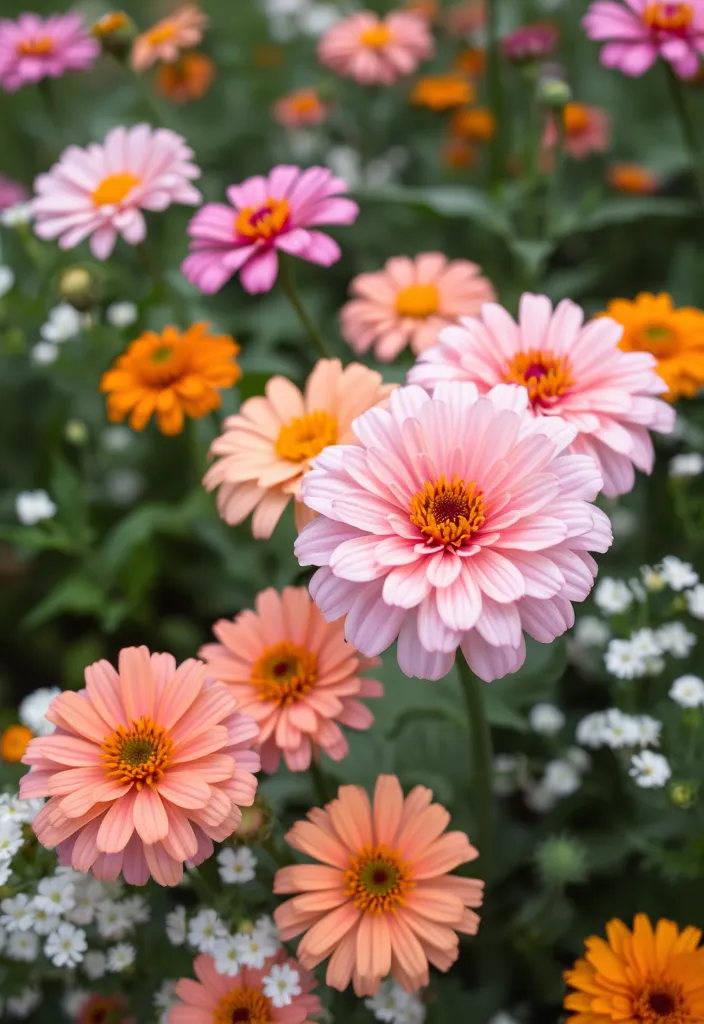 15 Stunning Zinnia and Marigold Garden Combos - 2. Pastel Paradise